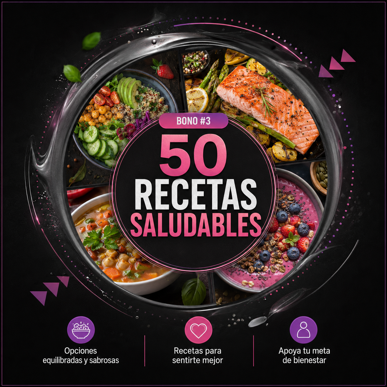 Portada del bono 50 recetas saludables