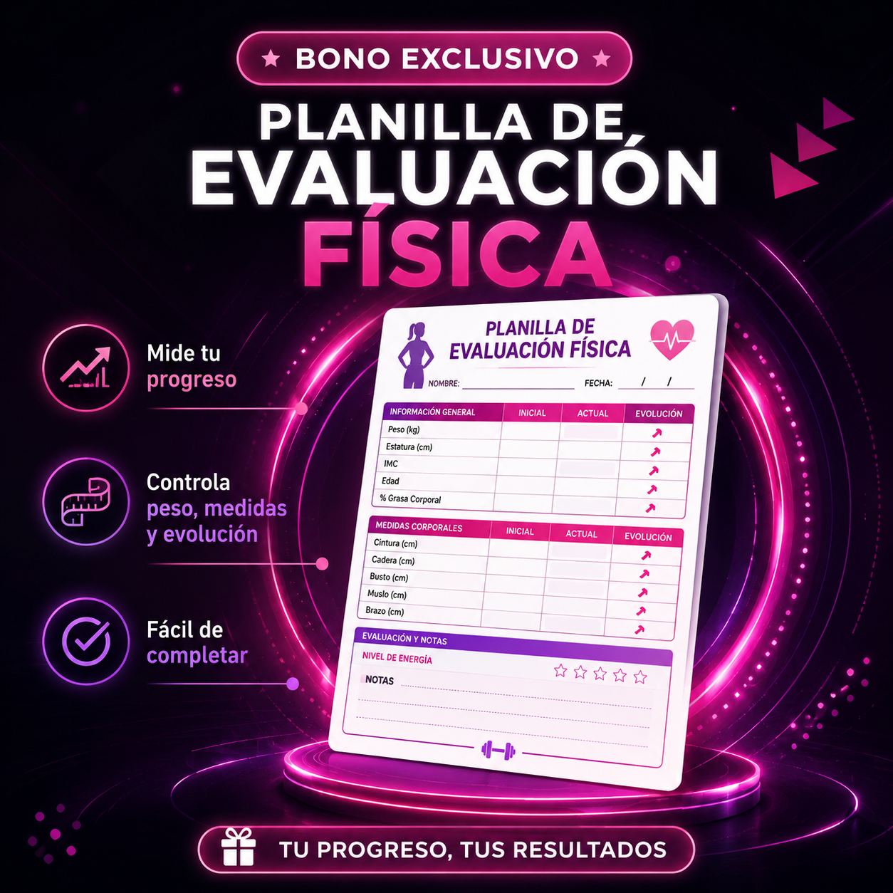 Vista del bonus evaluación física