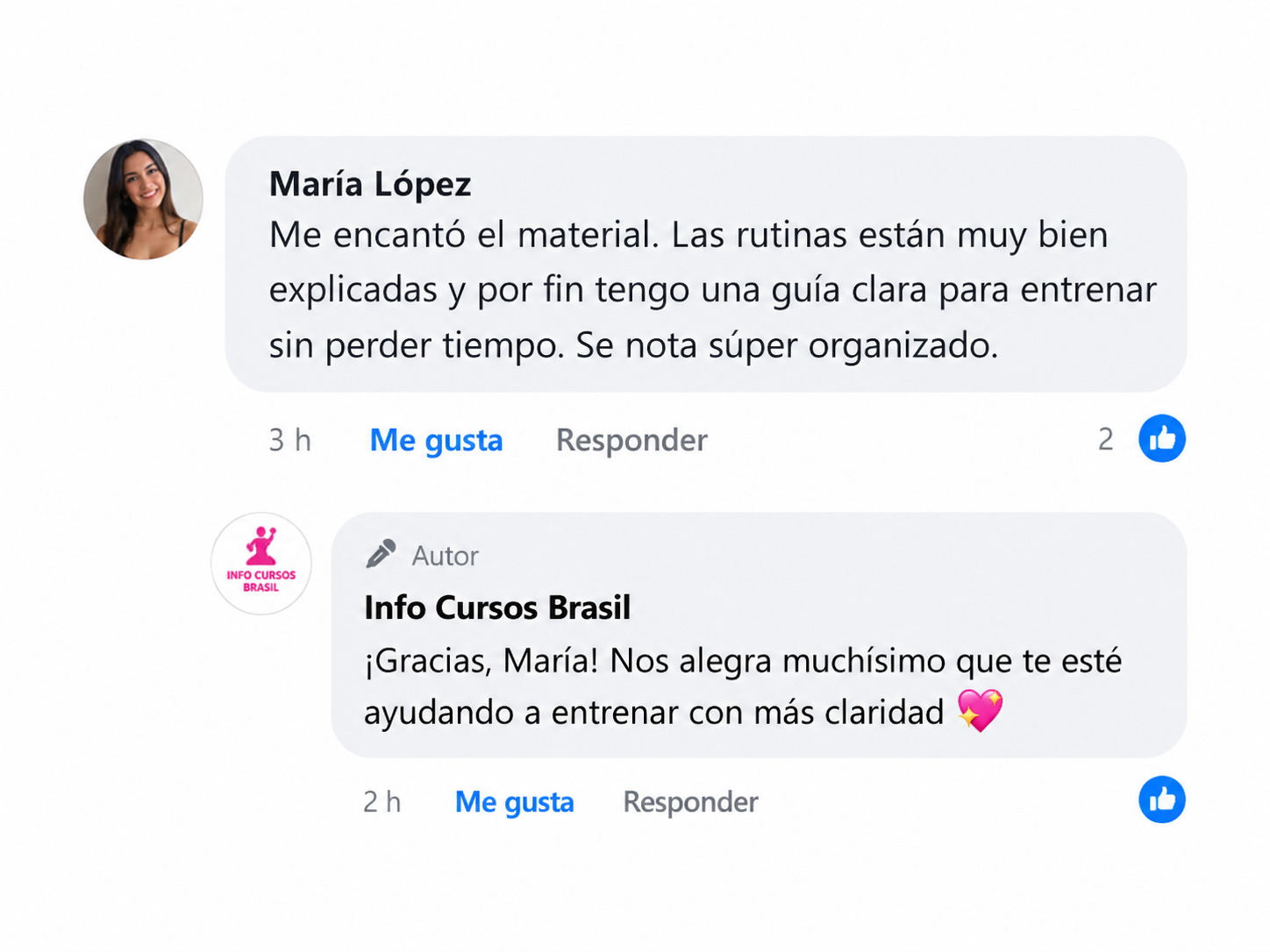 Comentario visual de María sobre el material